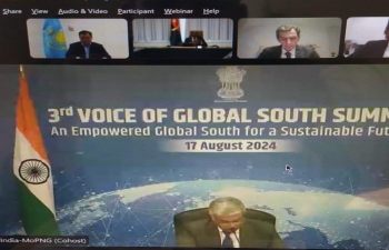 Kazakh Vice Minister for Energy Mr.Akkenzhenov Erlan participated in the Energy Ministers' Session of the 3rd Voice of Global South Summit chaired by Shri Pankaj Jain, Secretary, M/o Petroleum and Natural Gas on 17th August 2024.